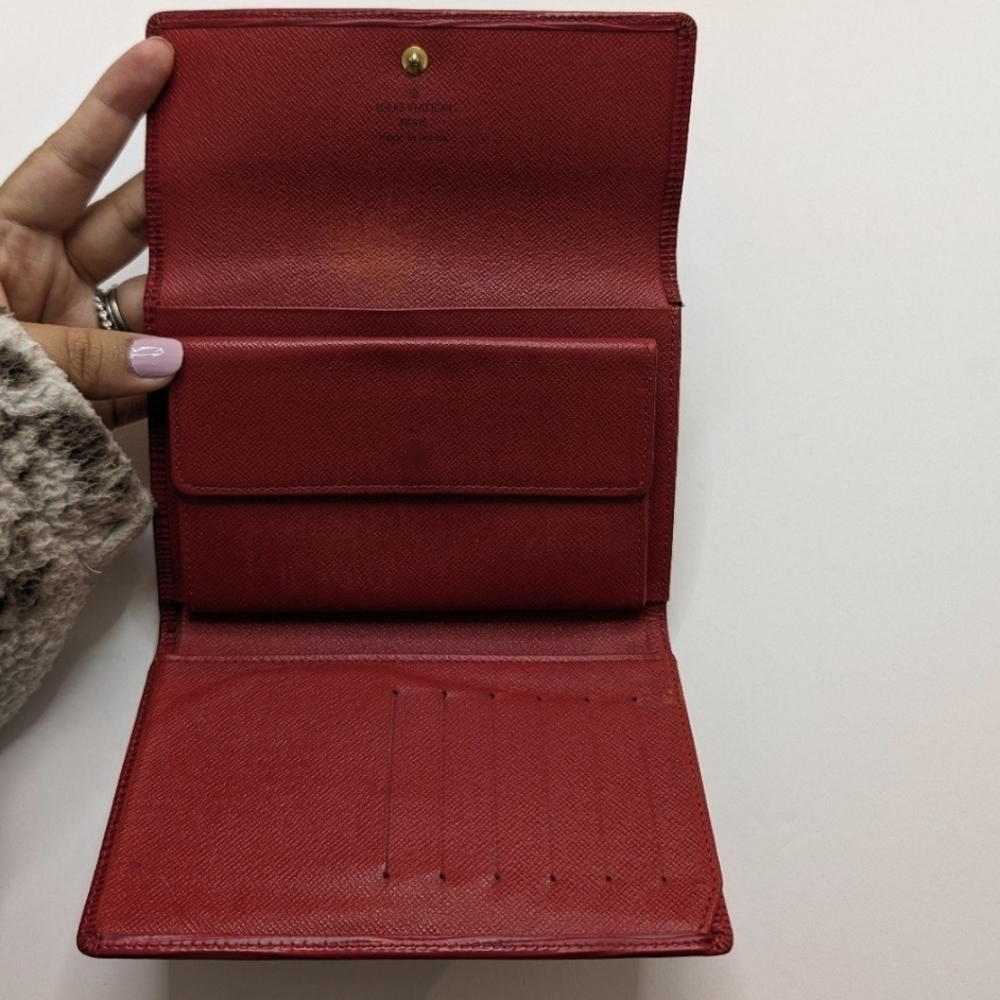 FINAL OFFER❣️Louis Vuitton❣️Authentic Red Epi CroSS-Wallet 🌟 SPO022 FRANCE 2002 - Picture 9 of 15